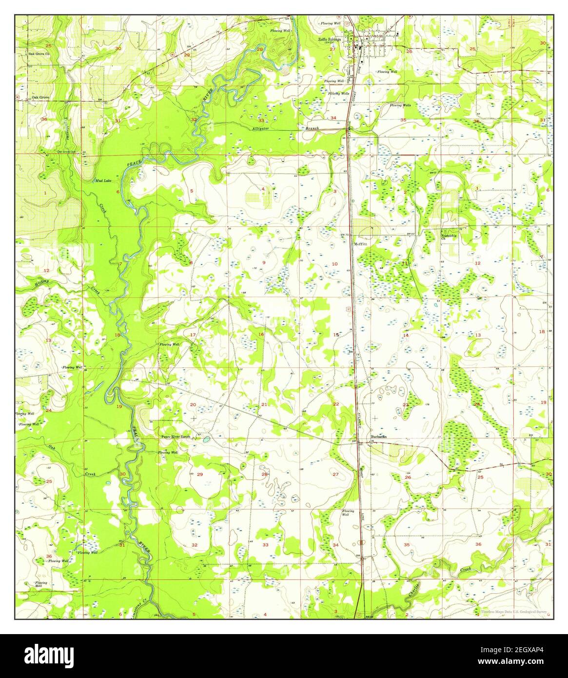 Zolfo Springs, Florida, map 1956, 124000, United States of America by Timeless Maps, data U.S