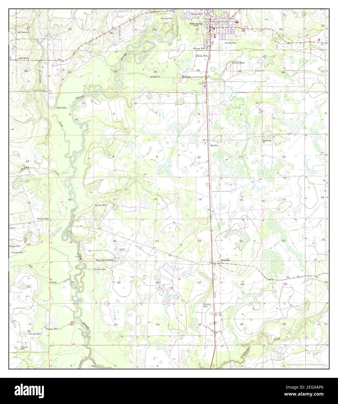 Zolfo Springs, Florida, map 1956, 124000, United States of America by Timeless Maps, data U.S