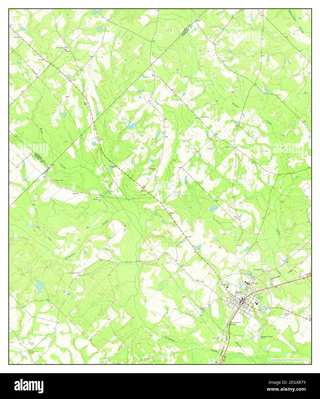 Alamo, map 1970, 124000, United States of America by Timeless