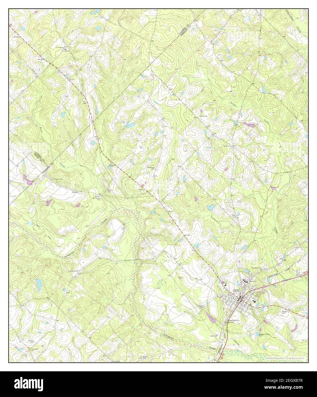 Alamo, map 1970, 124000, United States of America by Timeless