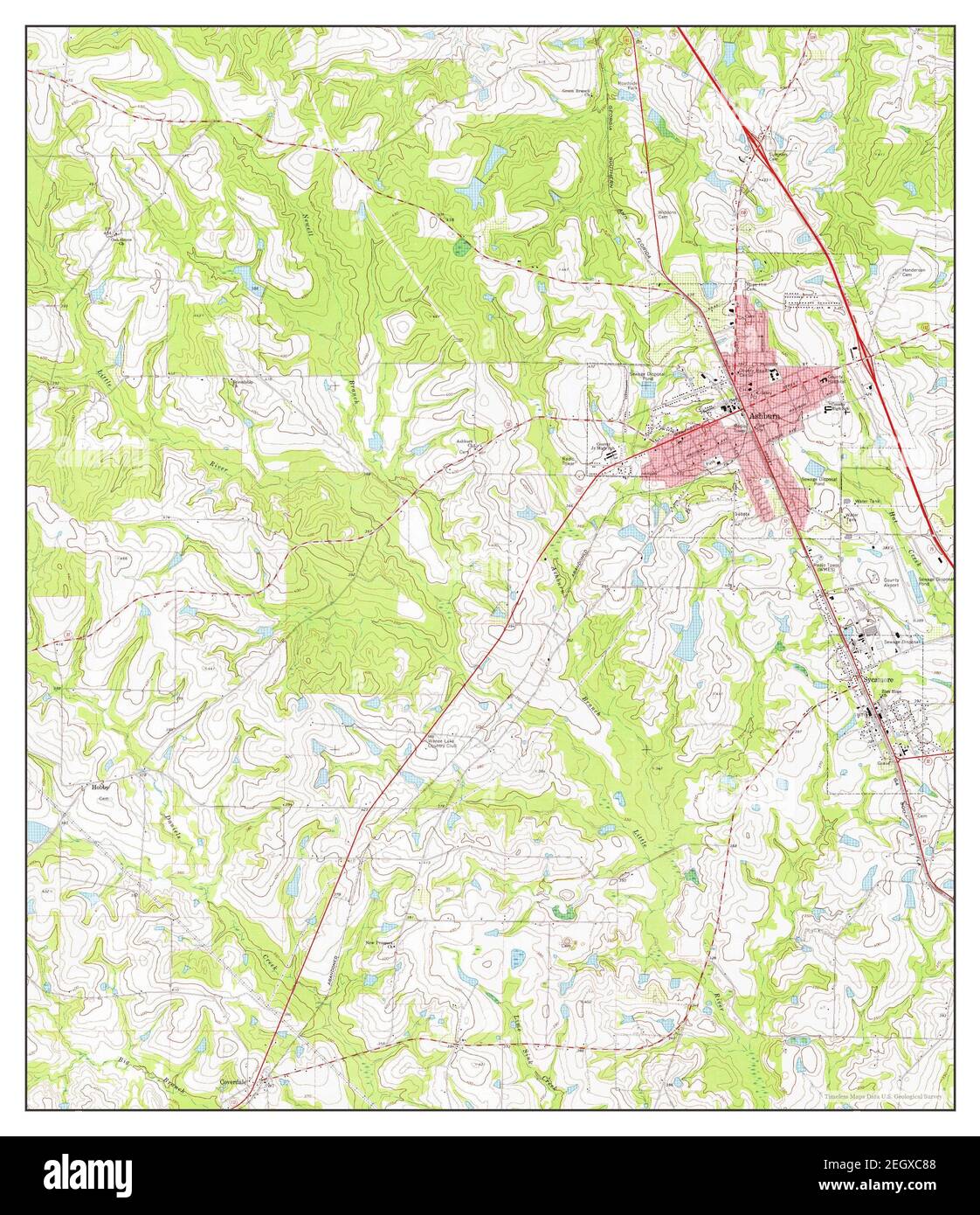 Ashburn, Georgia, map 1973, 1:24000, United States of America by Timeless Maps, data U.S. Geological Survey Stock Photo
