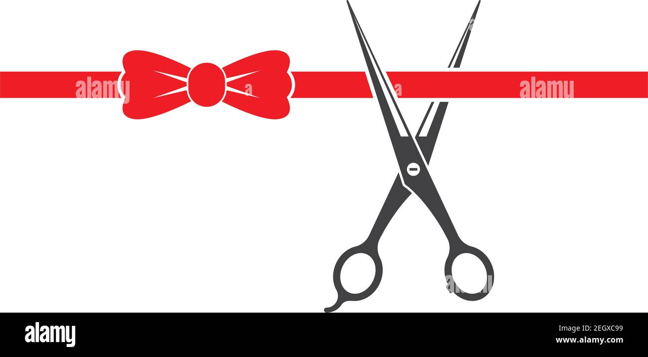 cutting ribbon with scissor vector illustration design Stock Vector