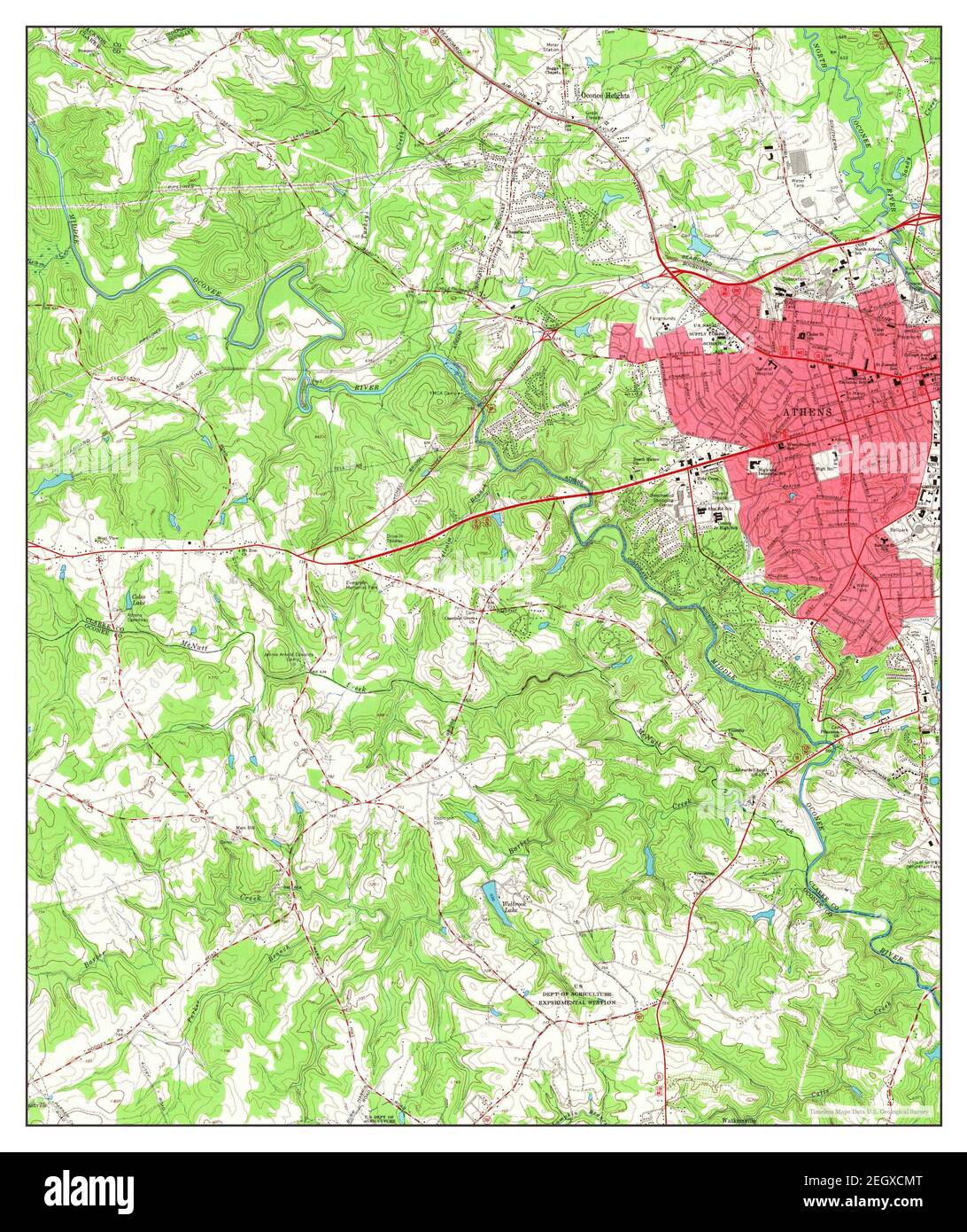 Athens West, map 1964, 124000, United States of America by