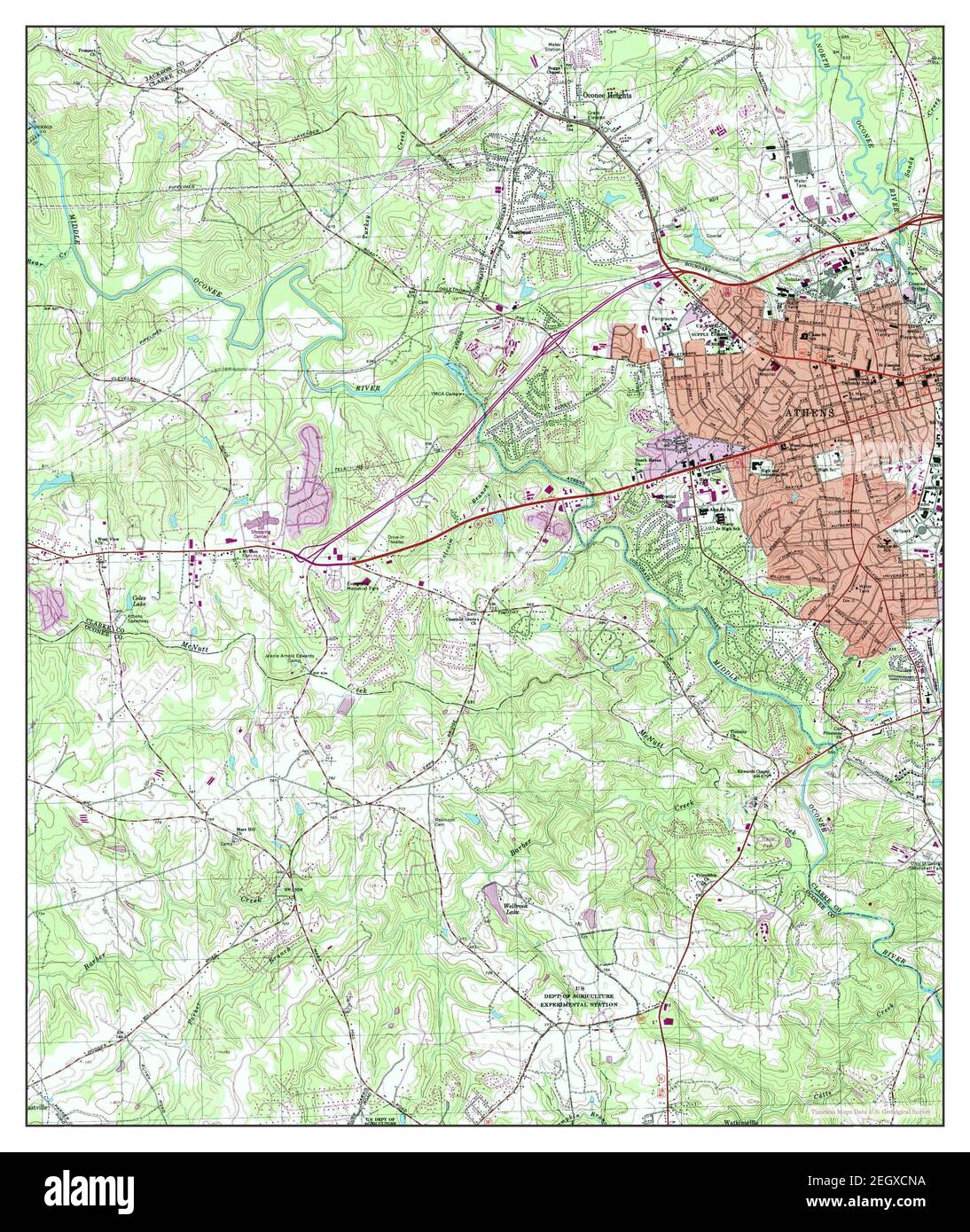 Athens West, map 1998, 124000, United States of America by Timeless Maps, data U.S