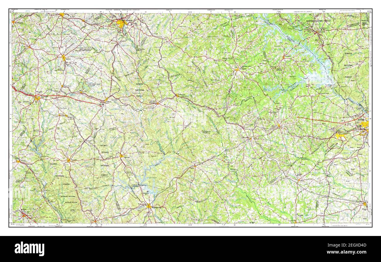 Athens, map 1953, 1250000, United States of America by