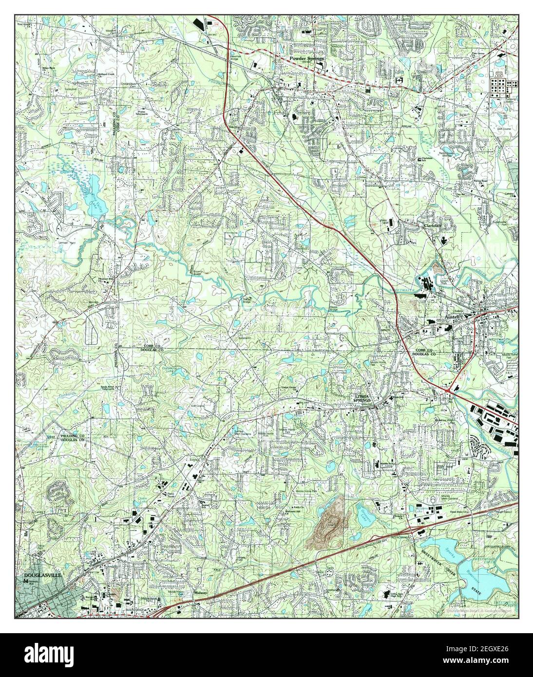 Austell, map 1999, 124000, United States of America by Timeless Maps, data U.S