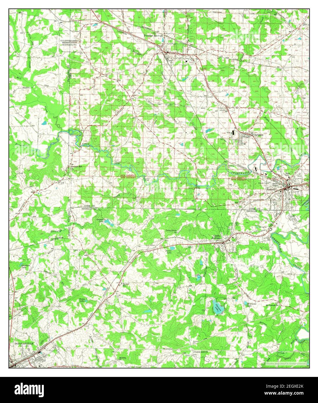 Austell, map 1954, 124000, United States of America by