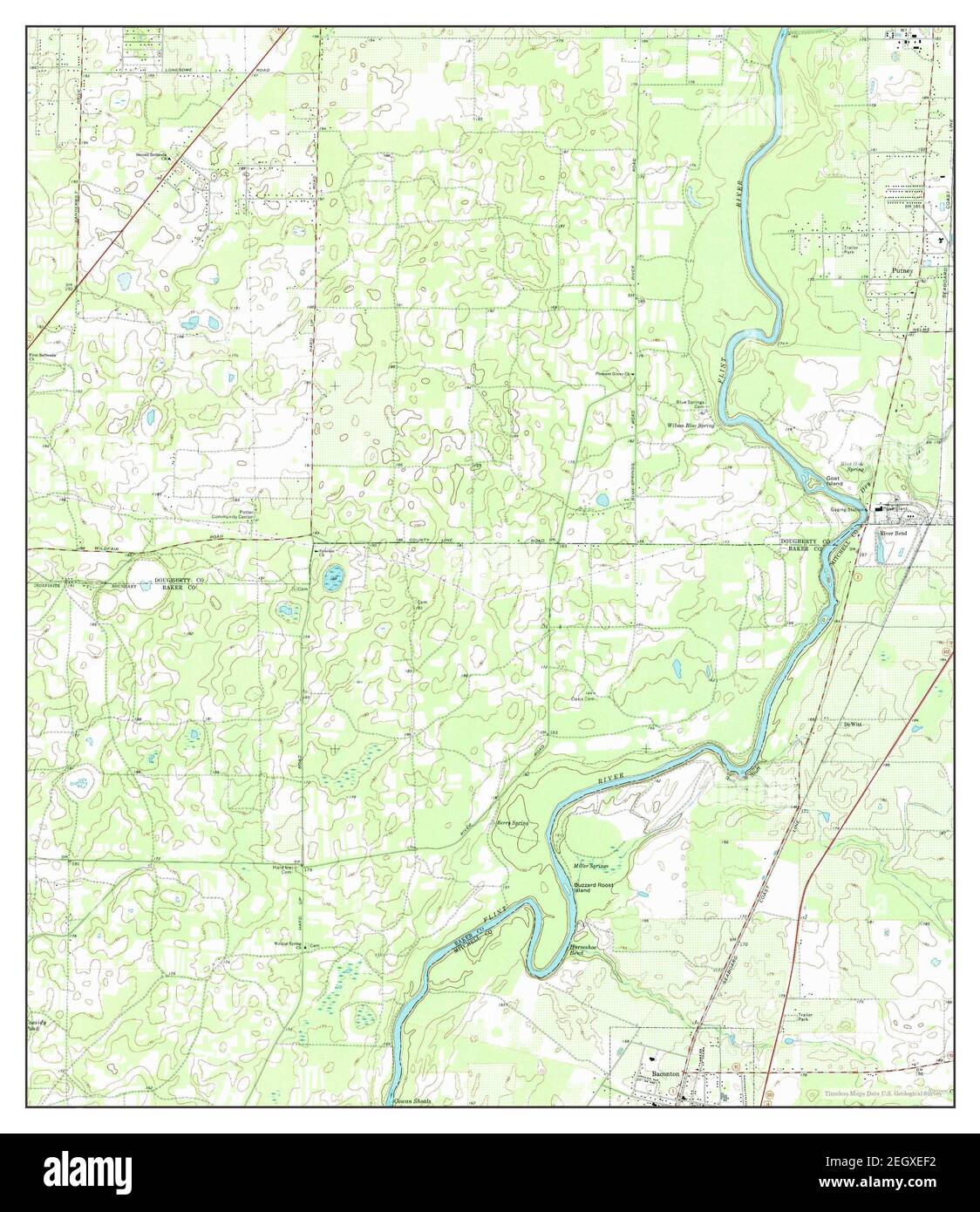 Baconton North, map 1974, 124000, United States of America by Timeless Maps, data U.S