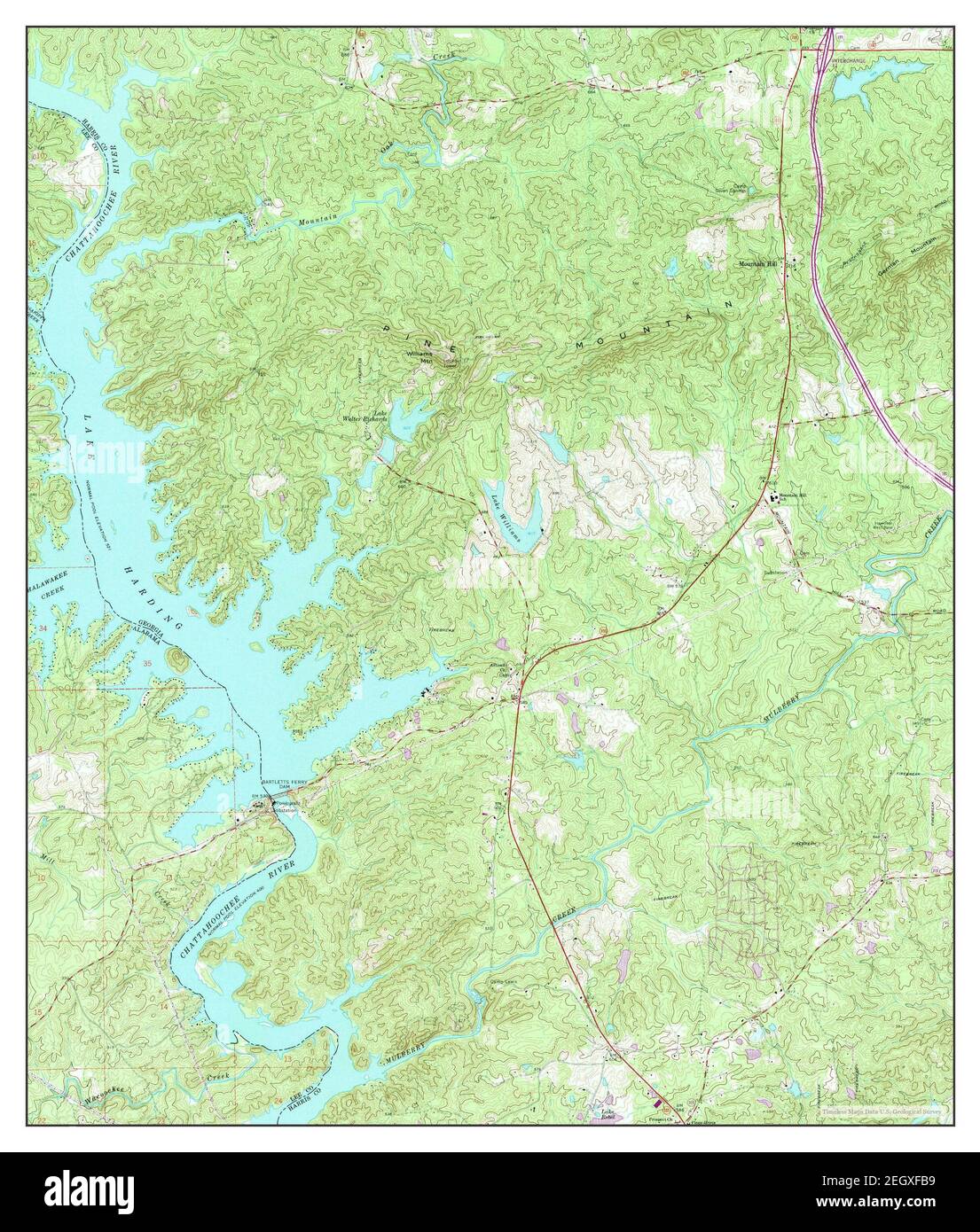 Bartletts Ferry Dam, map 1965, 124000, United States of