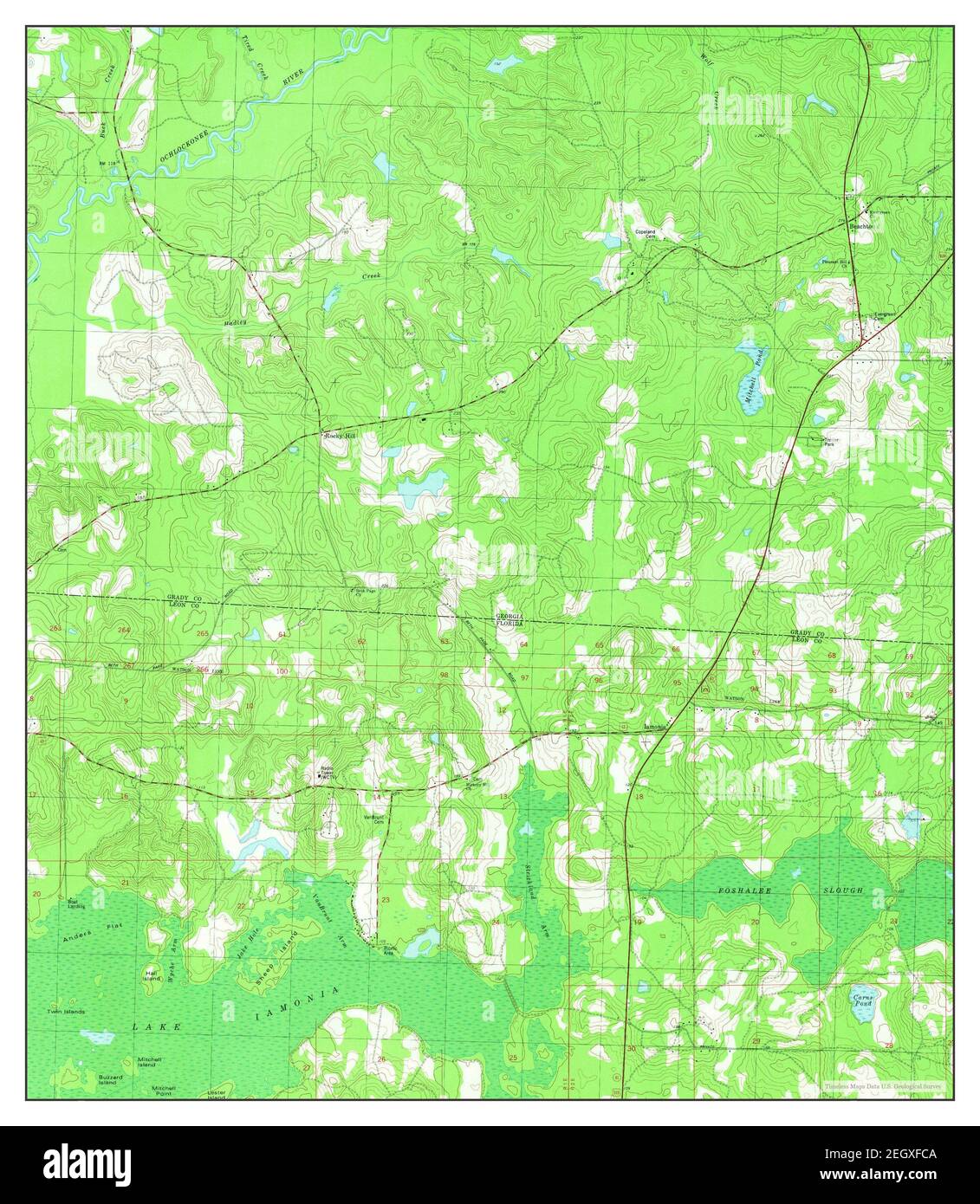 Beachton, map 1982, 124000, United States of America by