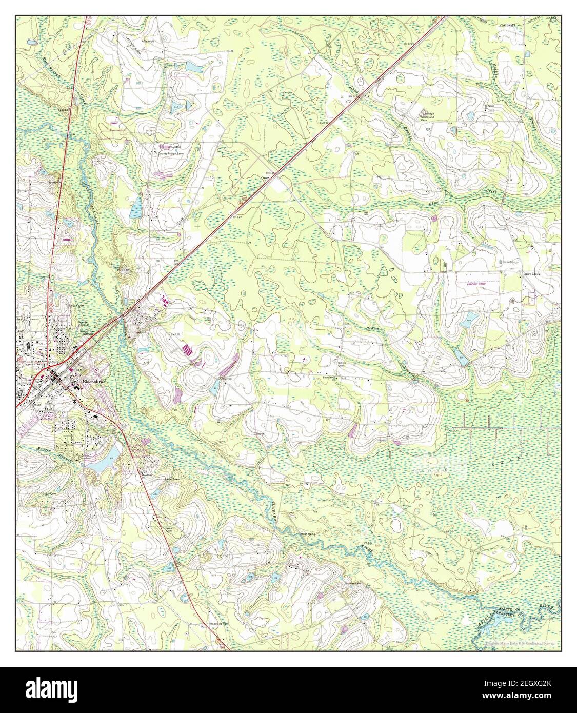 Blackshear East, Georgia, map 1971, 1:24000, United States of America by Timeless Maps, data U.S. Geological Survey Stock Photo