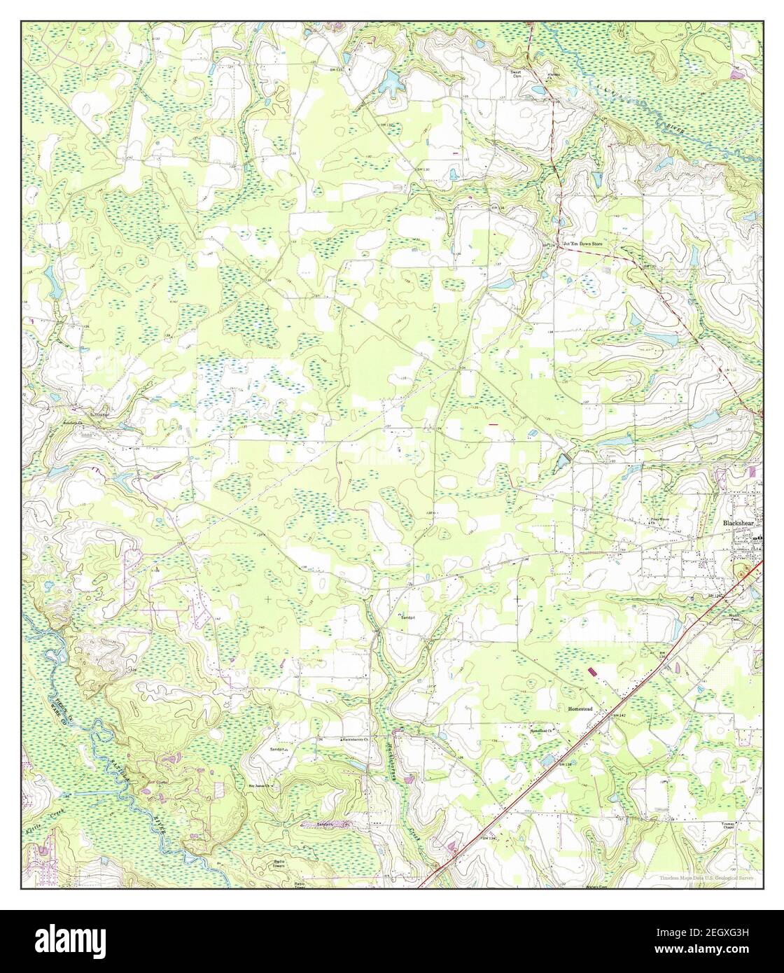 Blackshear West, Georgia, map 1971, 1:24000, United States of America by Timeless Maps, data U.S. Geological Survey Stock Photo