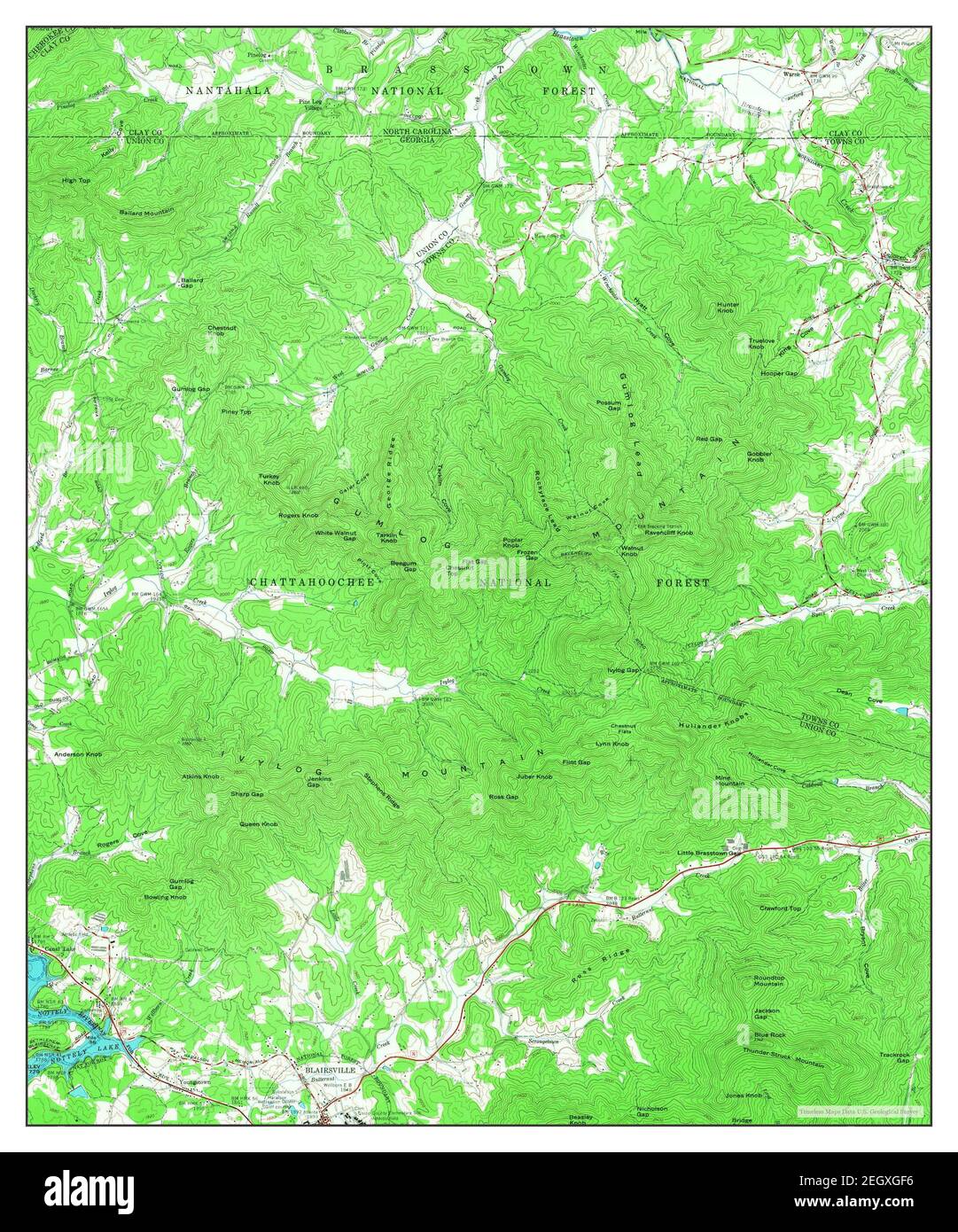 Blairsville, map 1966, 124000, United States of America by