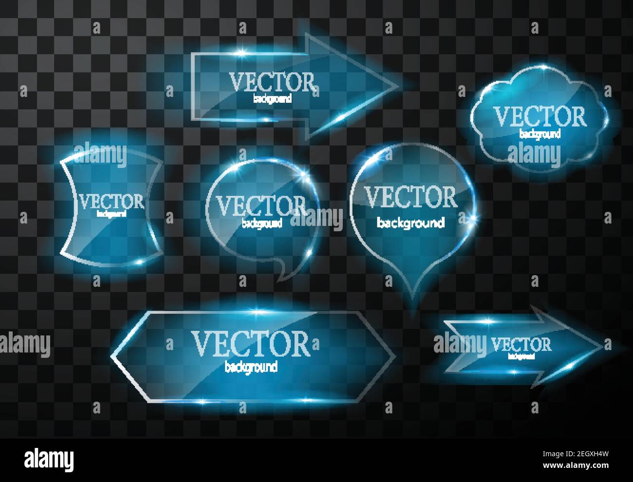 Glass vector button plane. Easy editable background Stock Vector