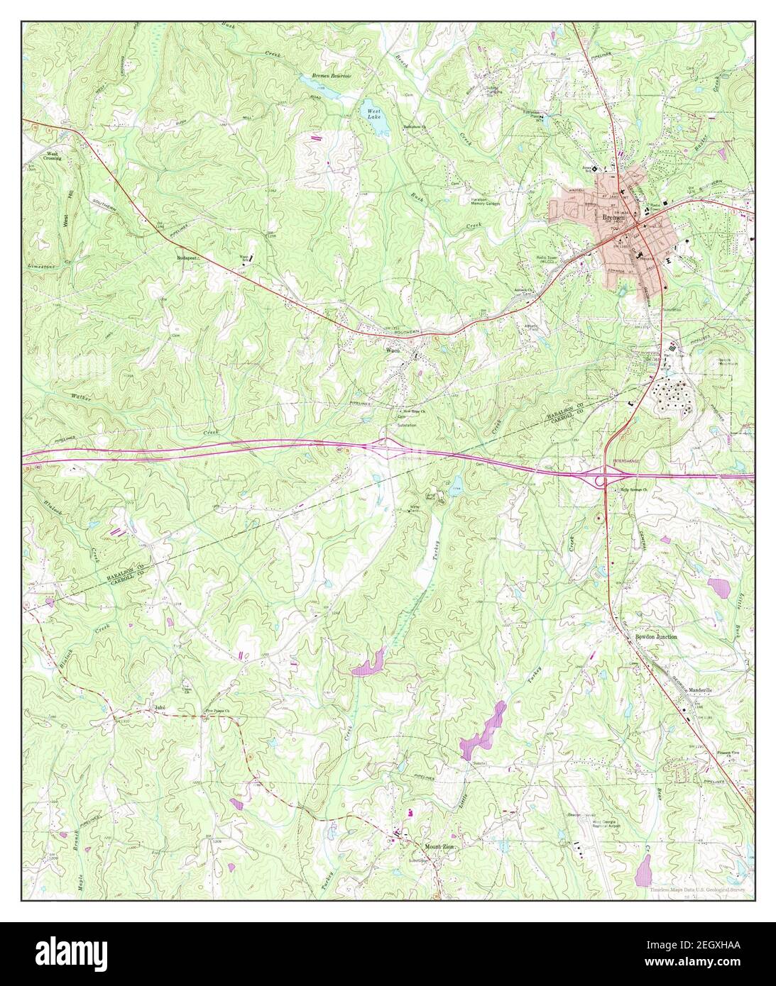 Bremen, map 1973, 124000, United States of America by