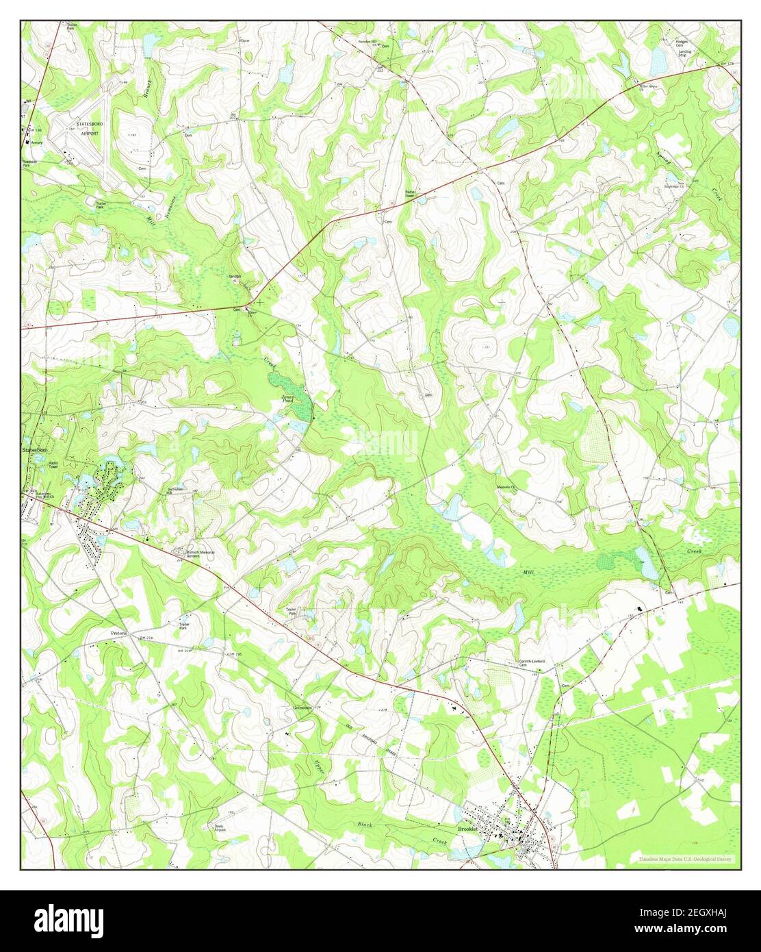 Brooklet, map 1978, 124000, United States of America by