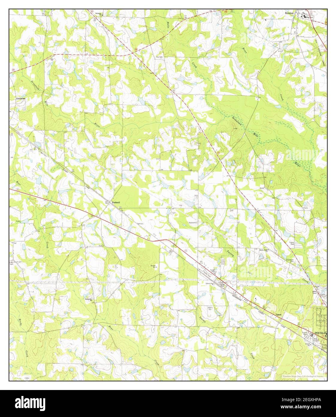 Broxton South, map 1977, 124000, United States of America by