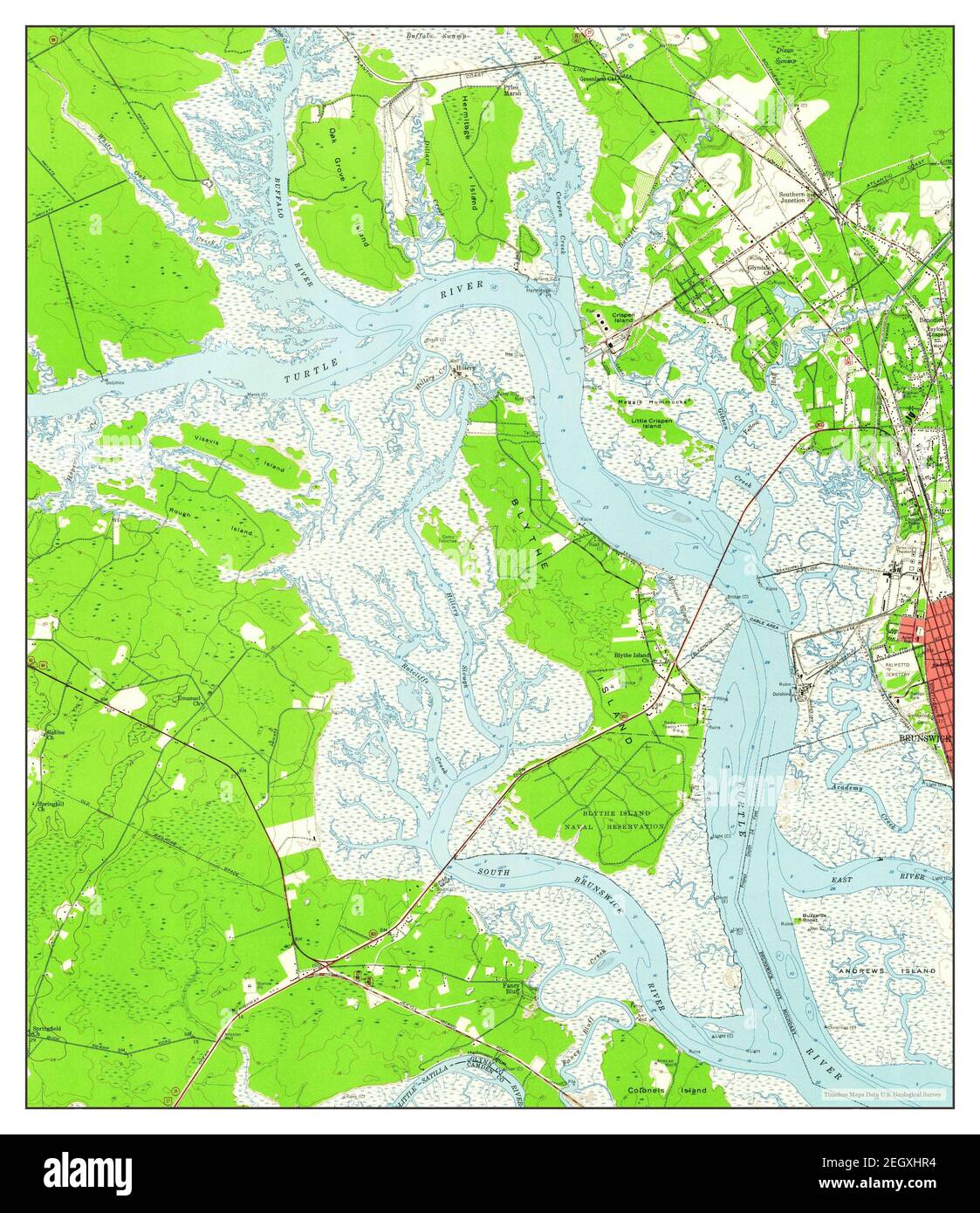 Brunswick West, map 1956, 124000, United States of America by