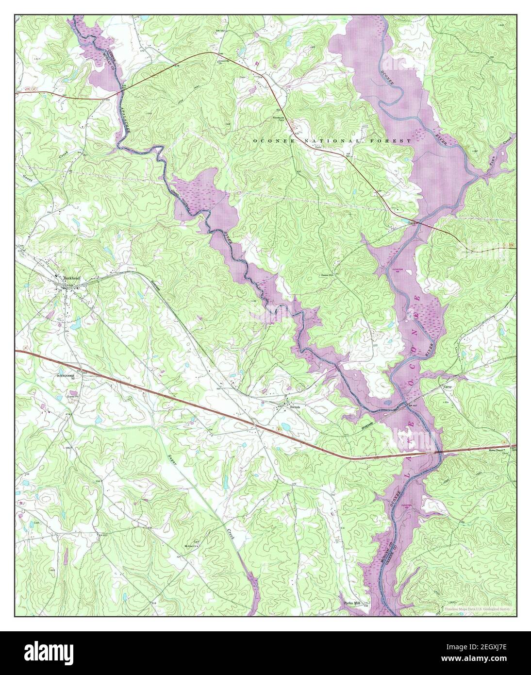 Buckhead, map 1972, 124000, United States of America by