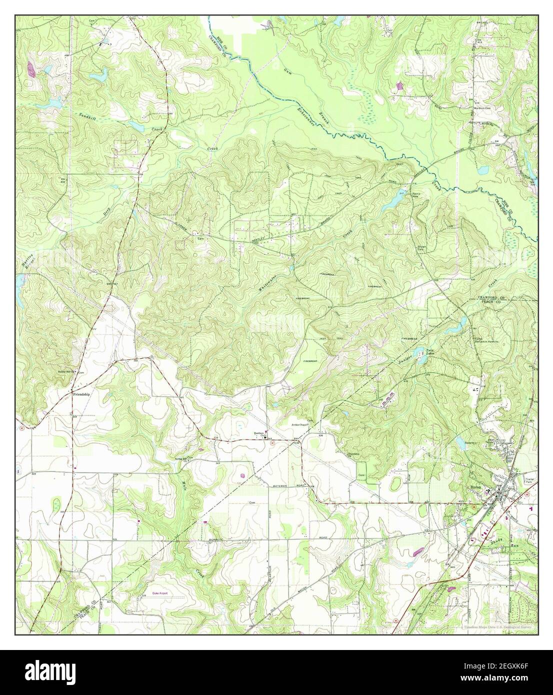 Byron, Georgia, map 1974, 1:24000, United States of America by Timeless Maps, data U.S. Geological Survey Stock Photo