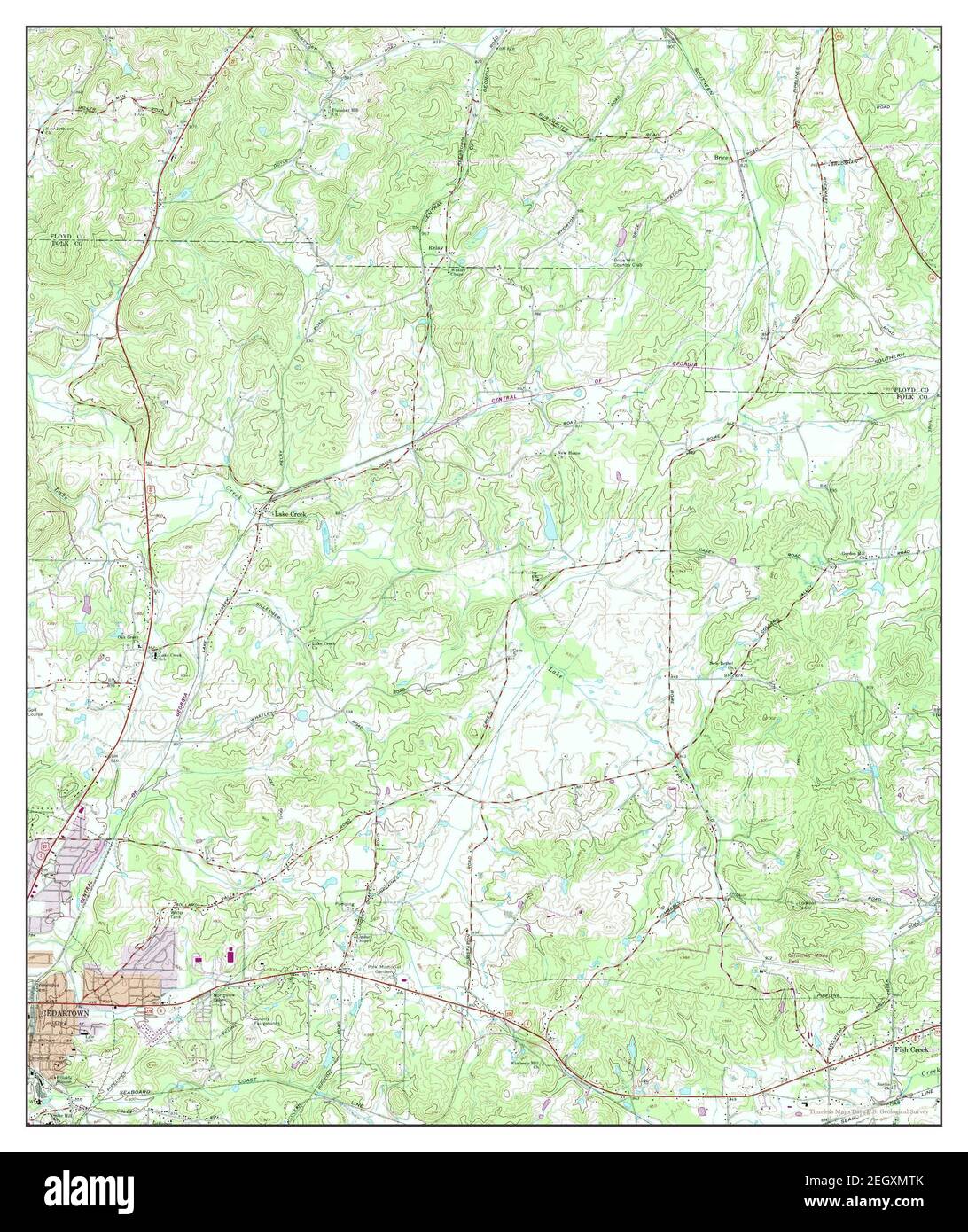 Cedartown East, map 1967, 124000, United States of America by