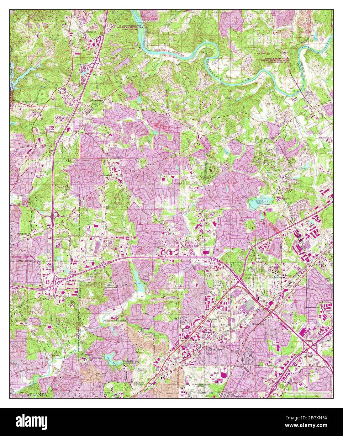 Chamblee, map 1954, 124000, United States of America by