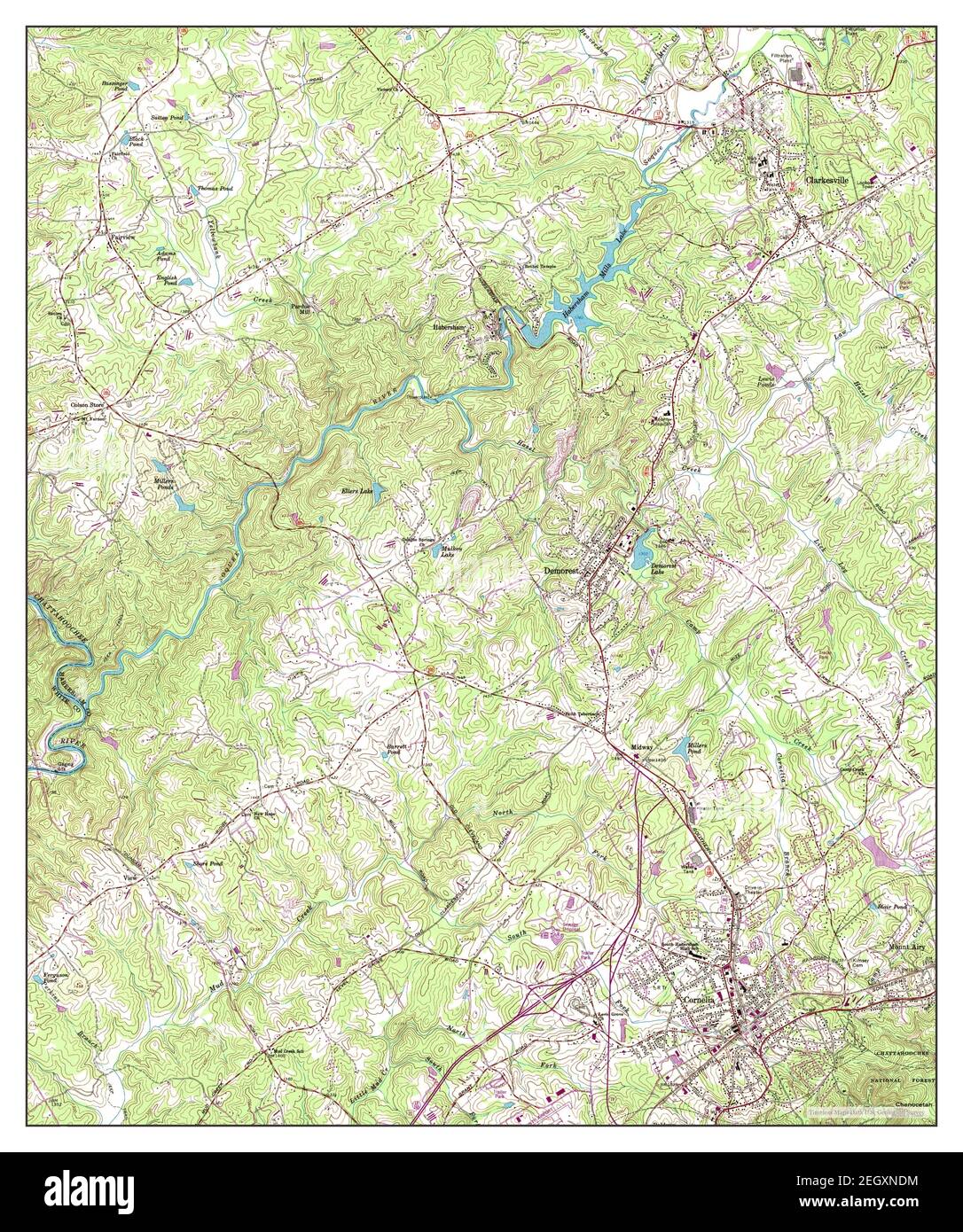Clarkesville, map 1964, 124000, United States of America by