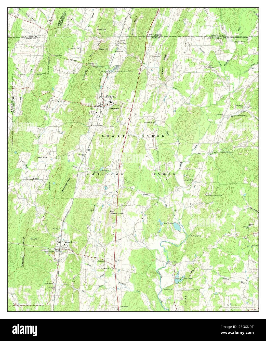 Cohutta, map 1960, 124000, United States of America by