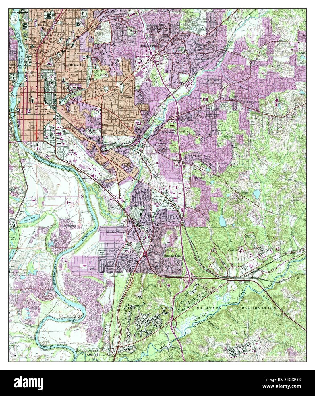 Columbus, map 1955, 124000, United States of America by