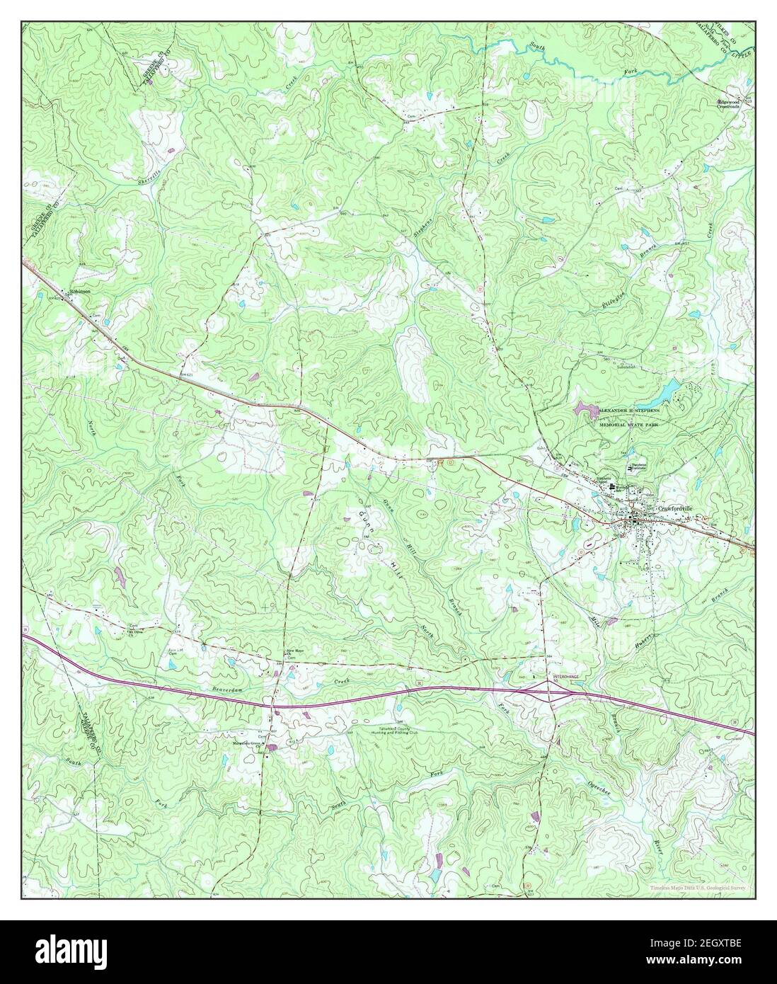 Crawfordville, map 1966, 124000, United States of America by