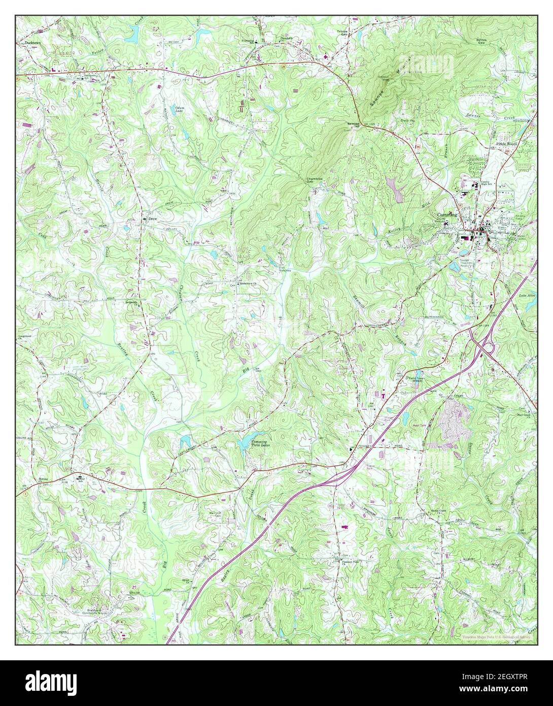 Cumming, Georgia, map 1964, 1:24000, United States of America by ...