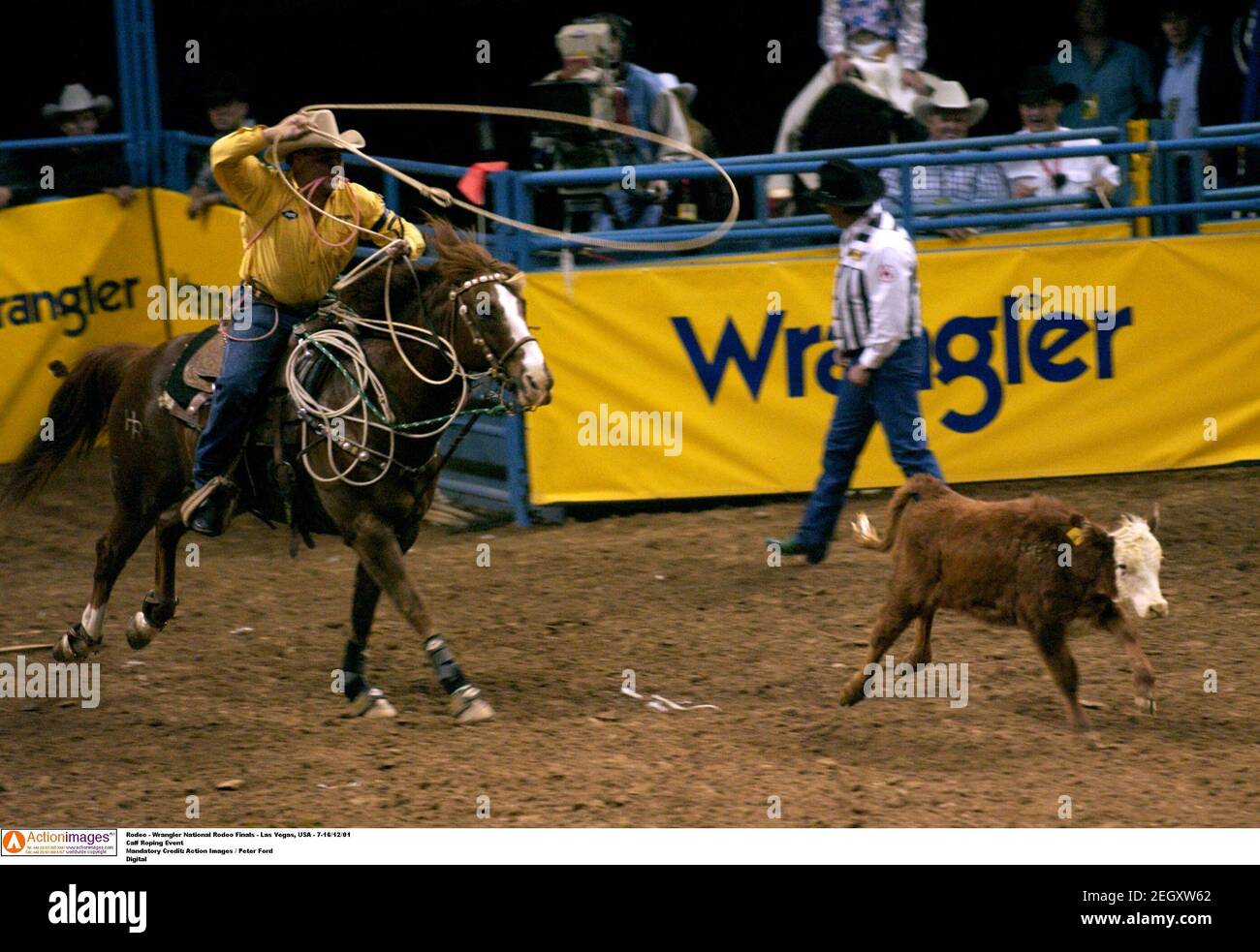 Rodeo - Wrangler National Rodeo Finals - Las Vegas, USA - 7-16/12/01 Calf  Roping Event Mandatory Credit: Action Images / Peter Ford Digital Stock  Photo - Alamy