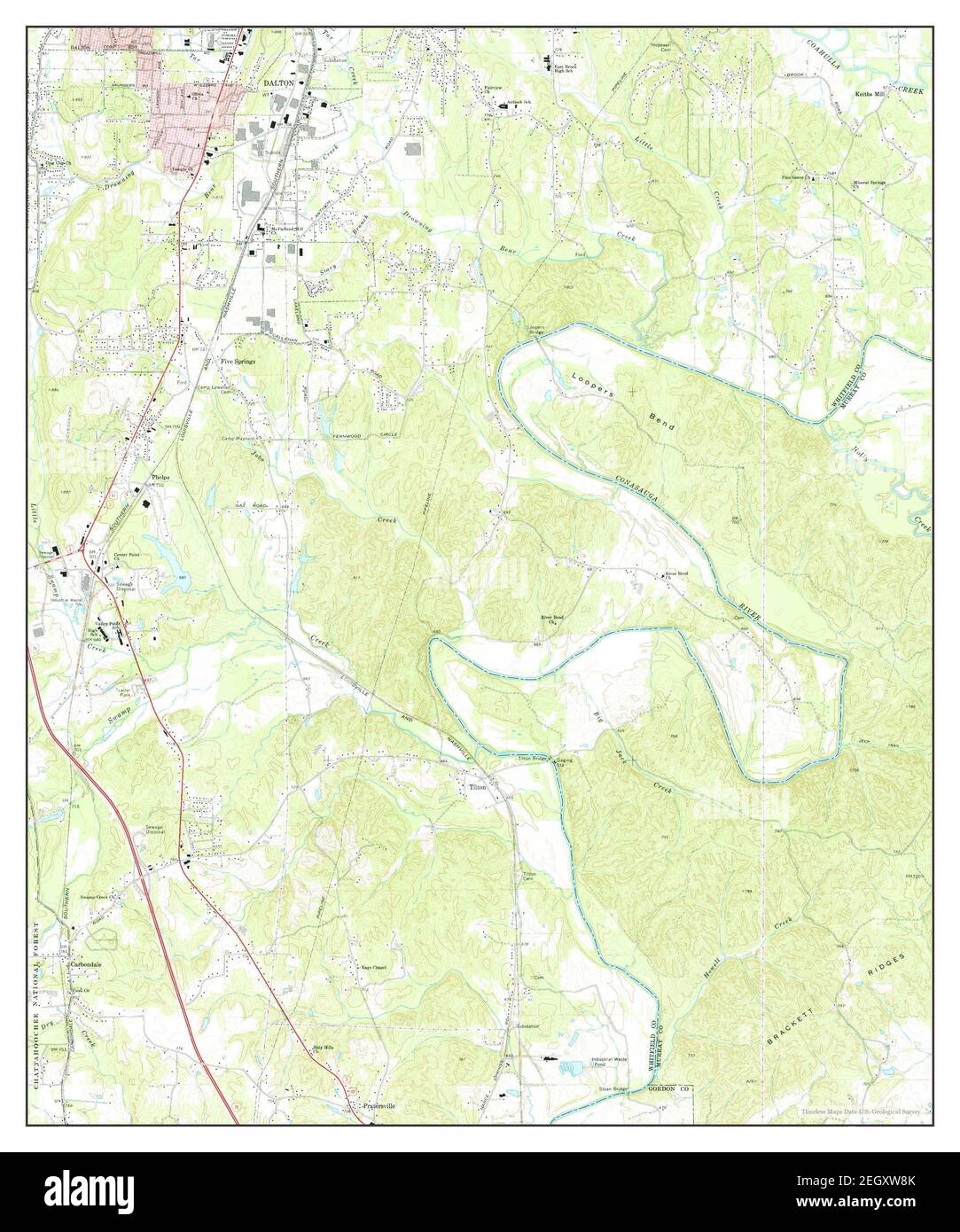 Dalton South, map 1972, 124000, United States of America by