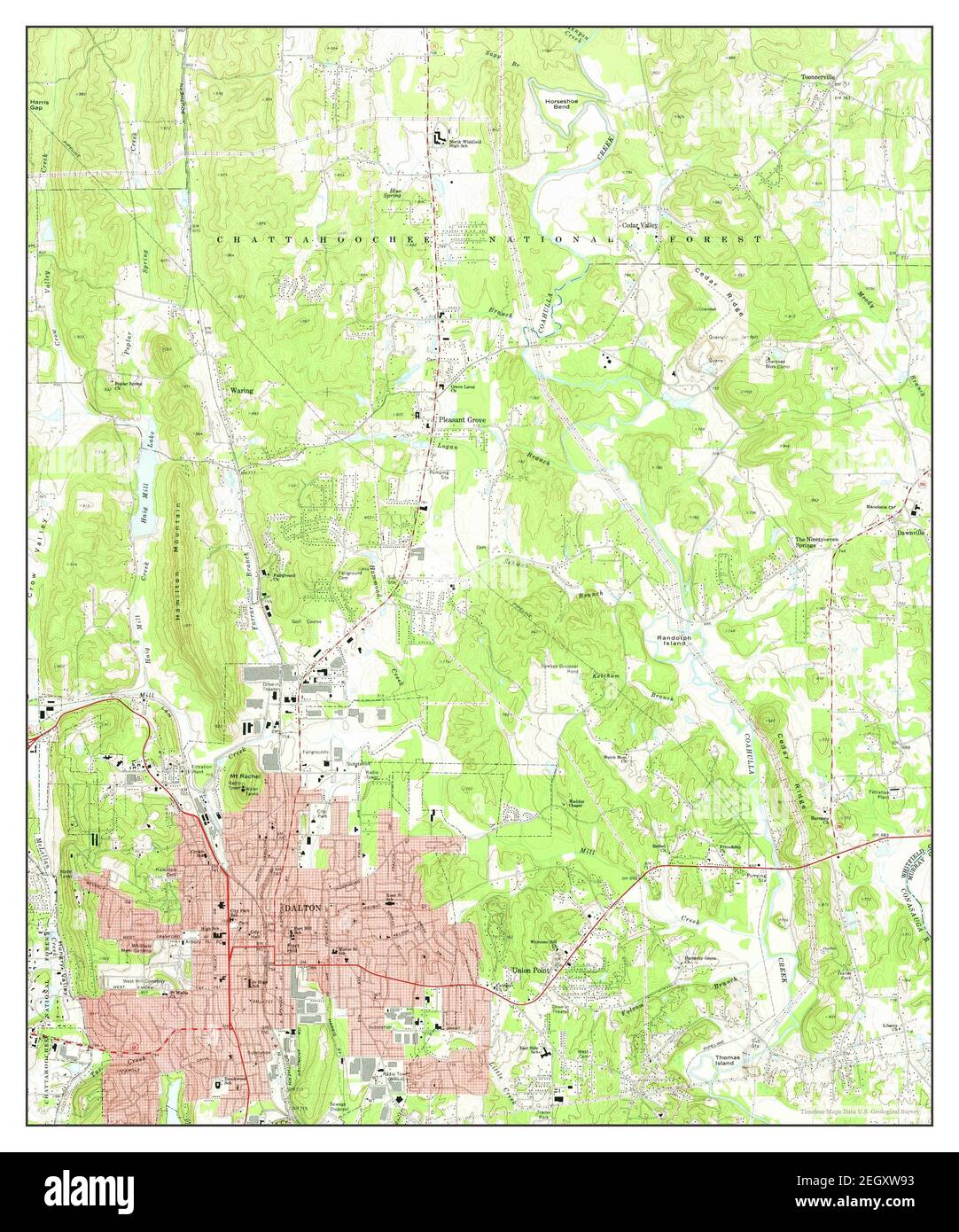 Dalton North, map 1972, 124000, United States of America by