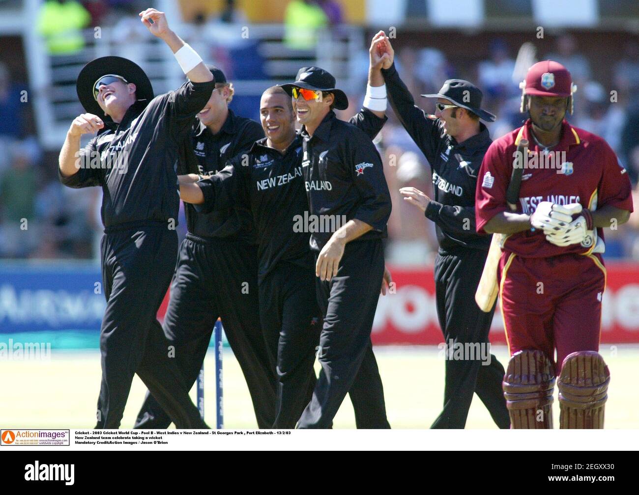 Cricket - 2003 Cricket World Cup - Pool B - West Indies v New Zealand - St  Georges Park , Port