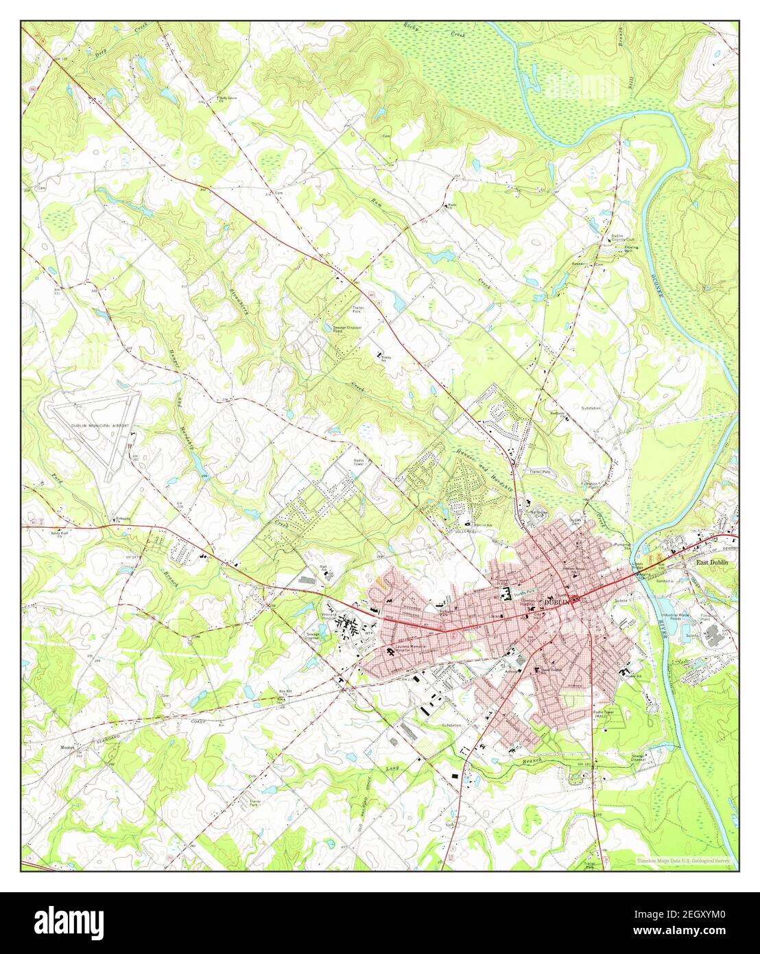Dublin, map 1974, 124000, United States of America by