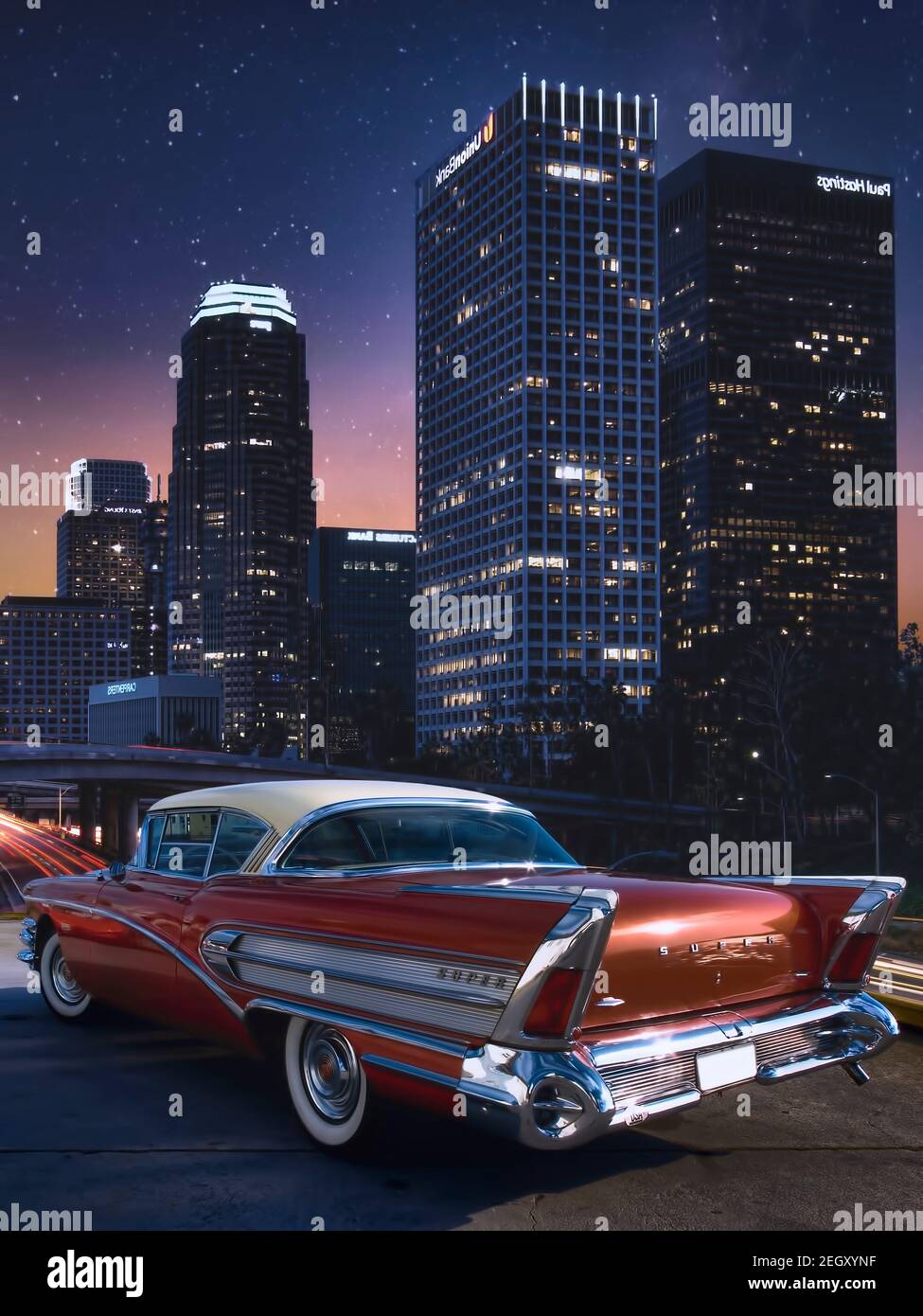 Vintage car in Los Angeles Stock Photo - Alamy
