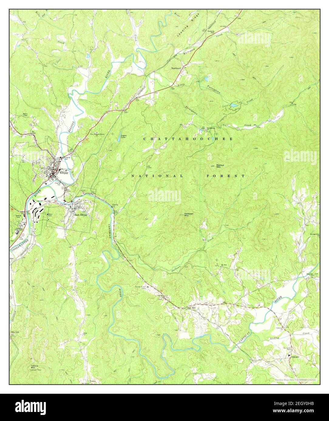 Ellijay, map 1971, 124000, United States of America by