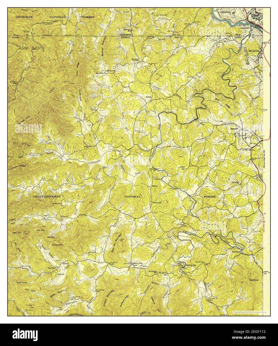 Epworth, map 1942, 124000, United States of America by