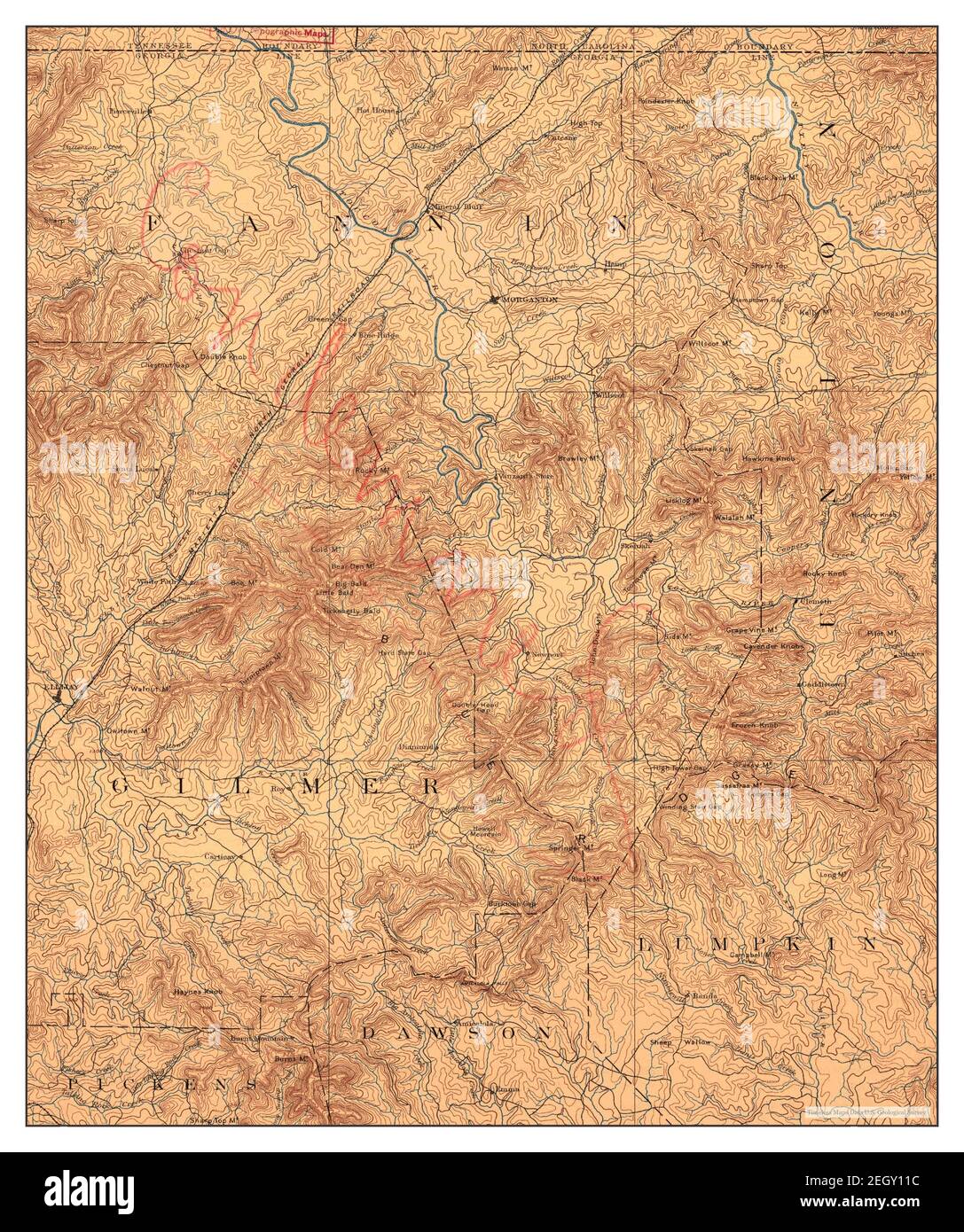 Ellijay, map 1892, 1125000, United States of America by