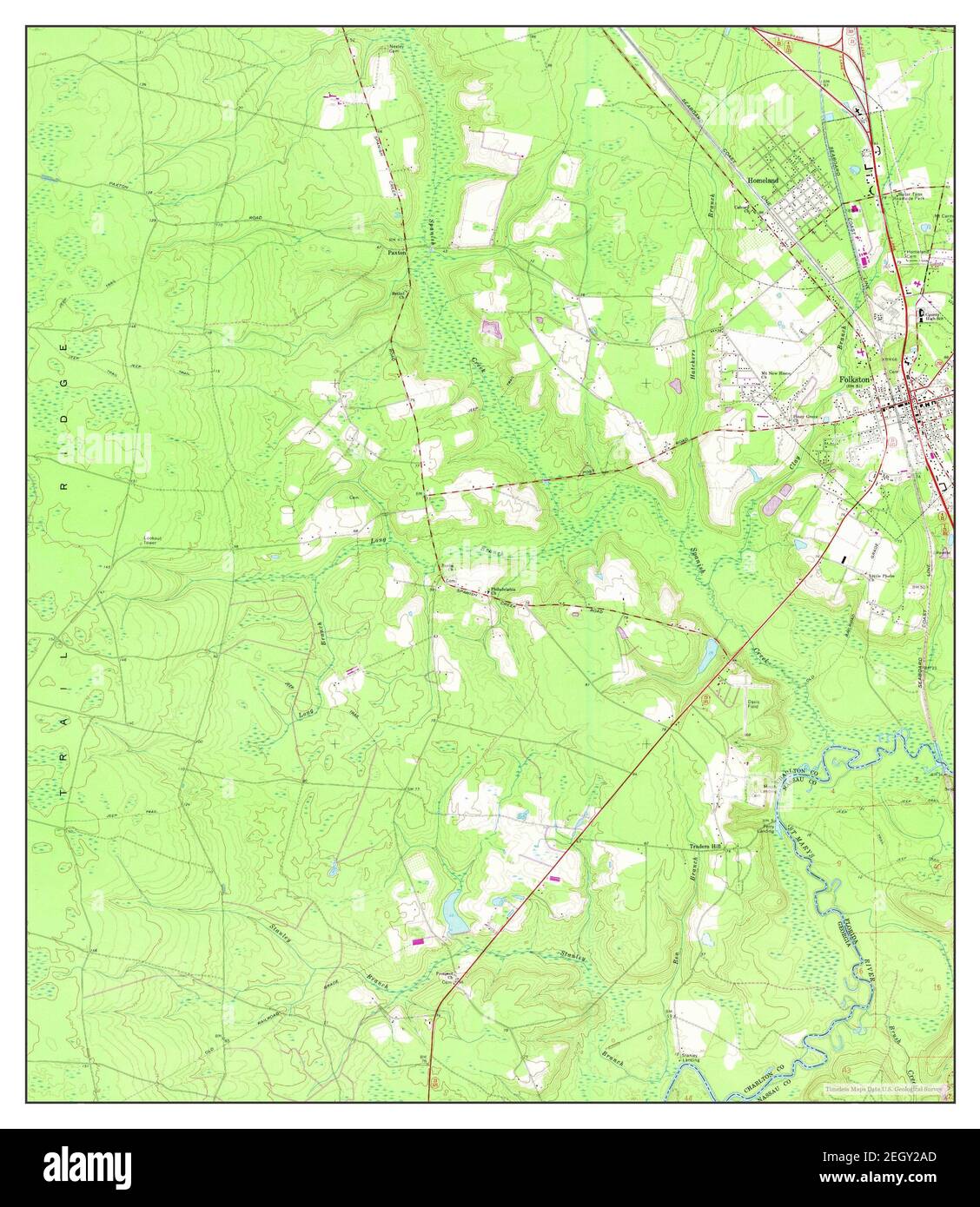 Folkston, map 1966, 124000, United States of America by