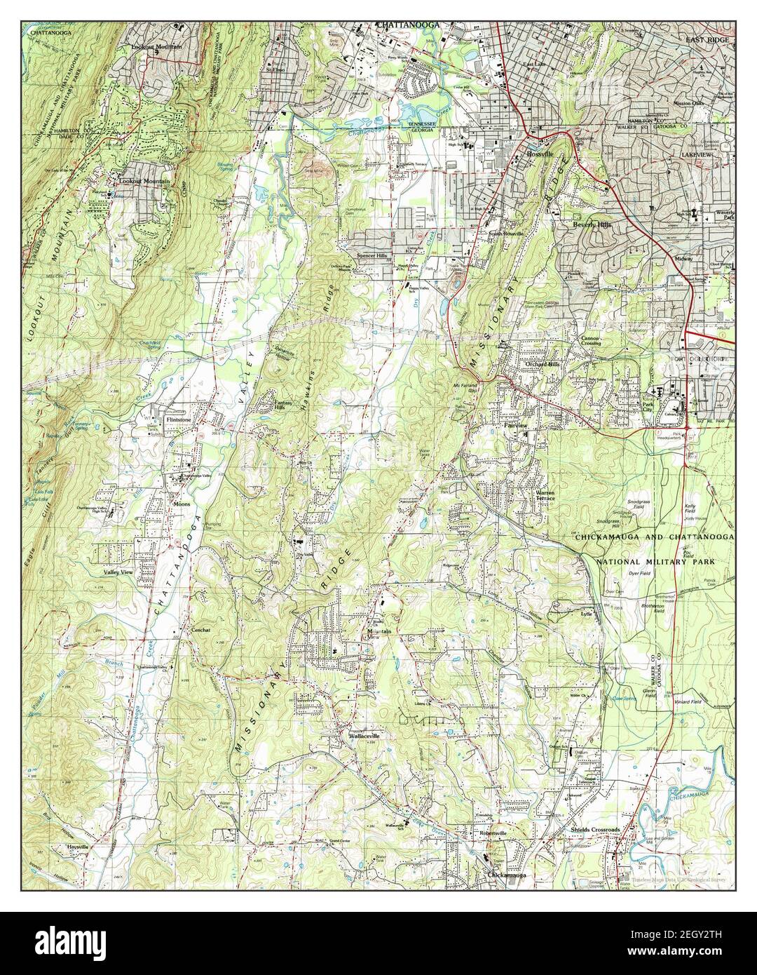 Fort Oglethorpe, map 1982, 124000, United States of America by Timeless Maps, data U.S