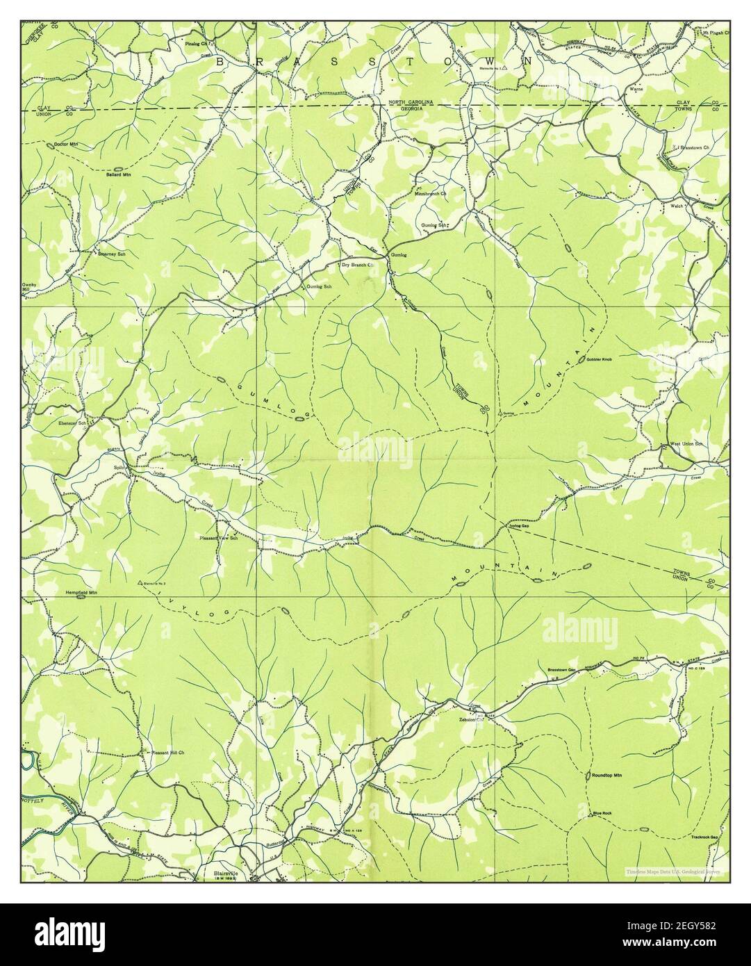 Gumlog, map 1935, 124000, United States of America by