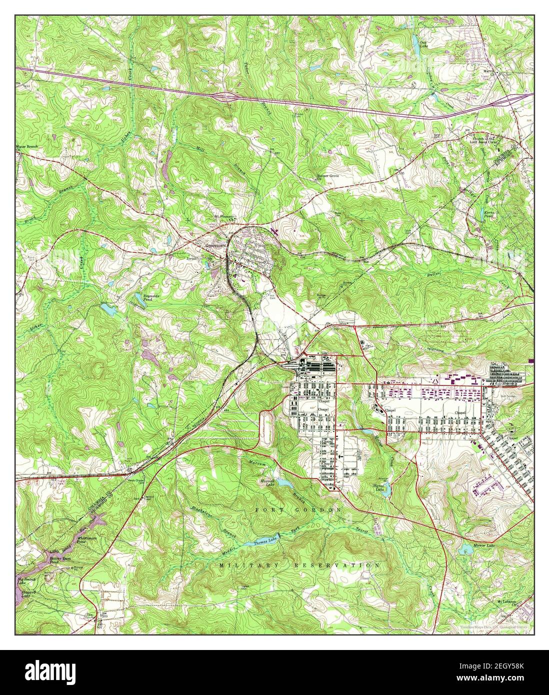 Grovetown, map 1957, 124000, United States of America by