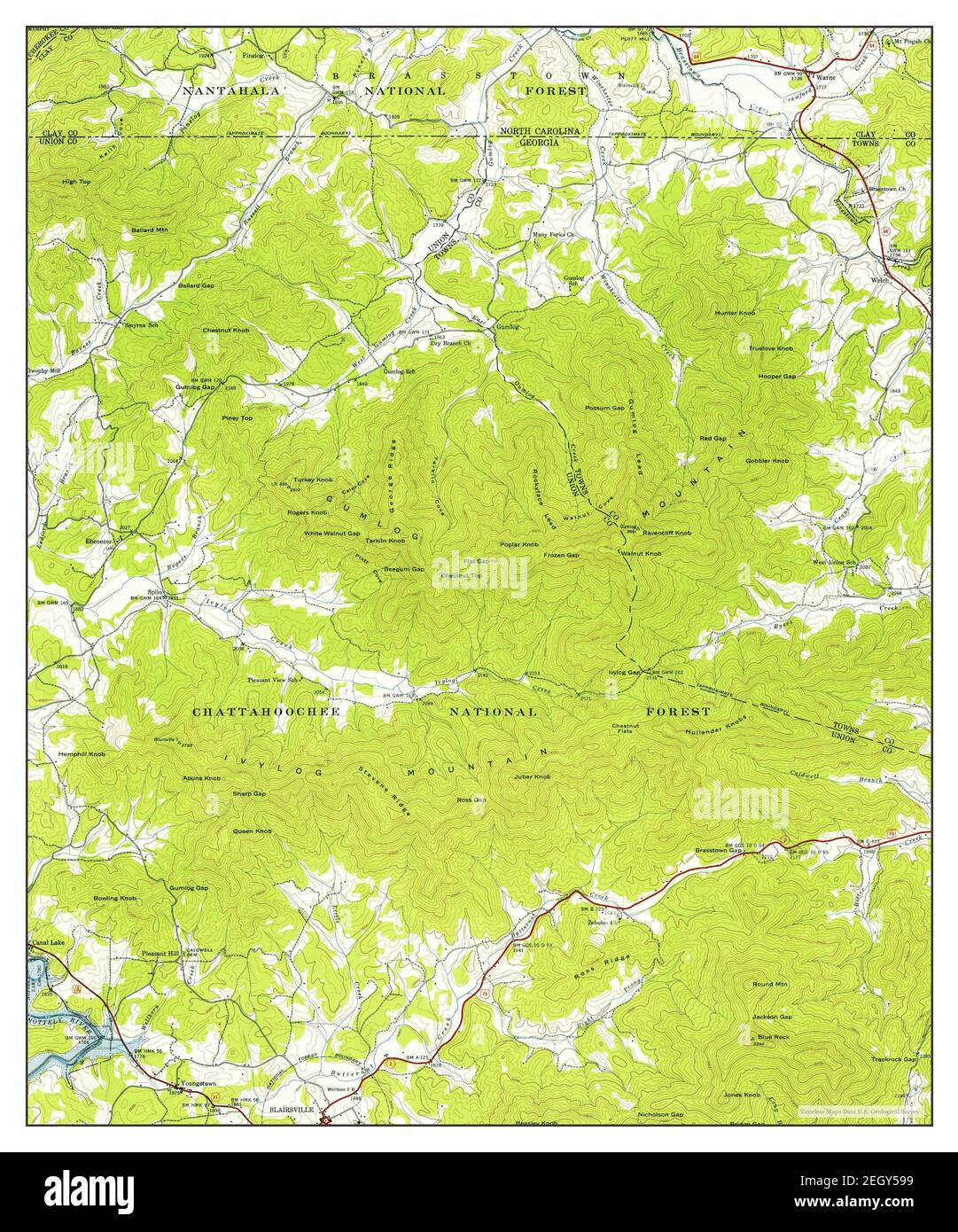 Gumlog, map 1941, 124000, United States of America by