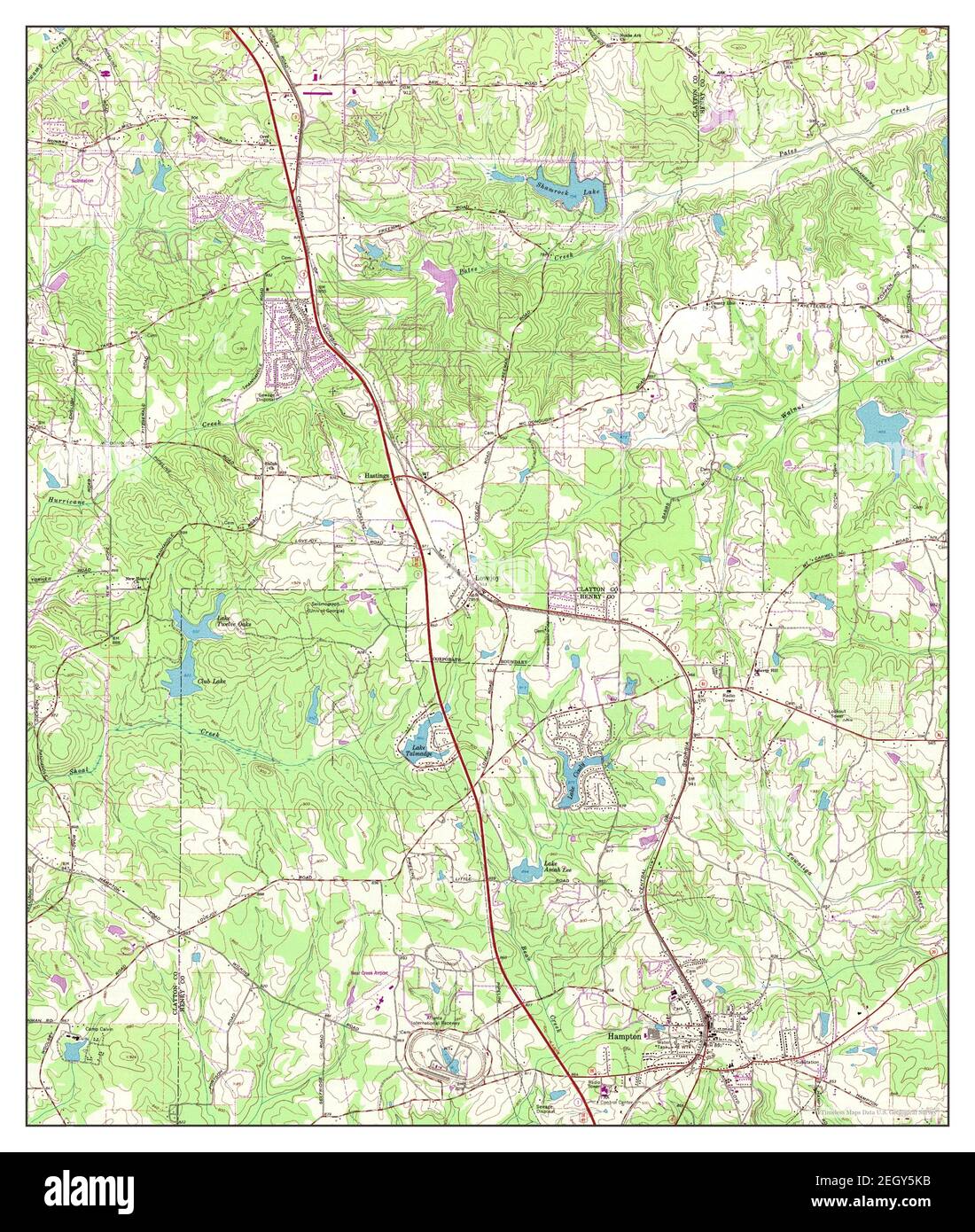 Hampton, map 1965, 124000, United States of America by