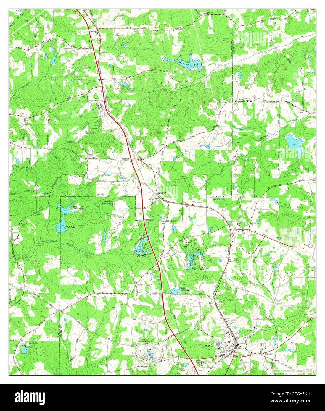 Hampton, map 1965, 124000, United States of America by