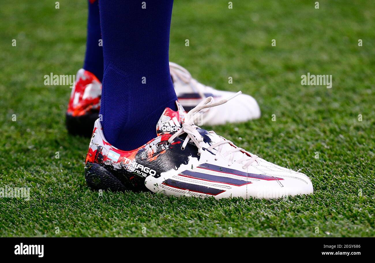 Football - FC Barcelona v Bayern Munich - UEFA Champions League Semi Final  First Leg - The Nou Camp, Barcelona, Spain - 6/5/15 General view of the  boots of Barcelona's Lionel Messi