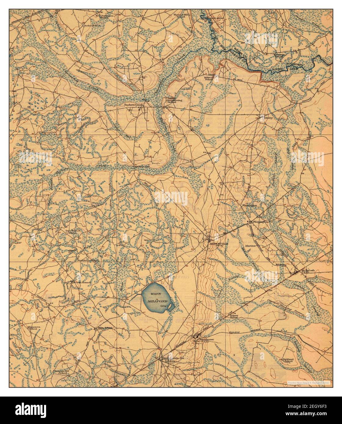 Hinesville, map 1918, 162500, United States of America by