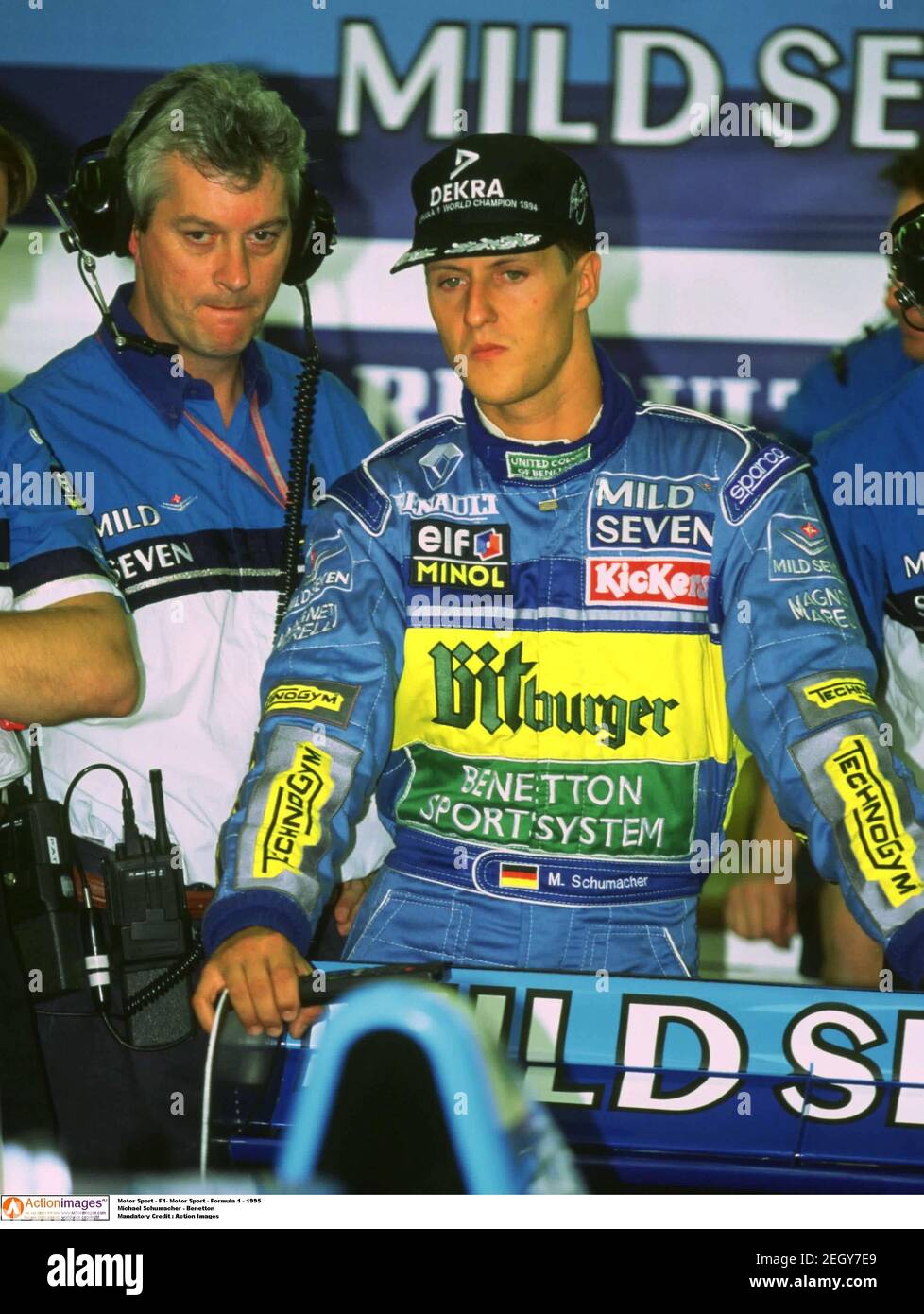 Motor Sport - F1 - Motor Sport - Formula 1 - 1995 Michael Schumacher -  Benetton Mandatory Credit : Action Images Stock Photo - Alamy